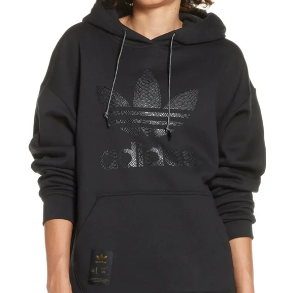 adidas Tops - Adidas Black Sweatshirt with Snakeskin Trefoil